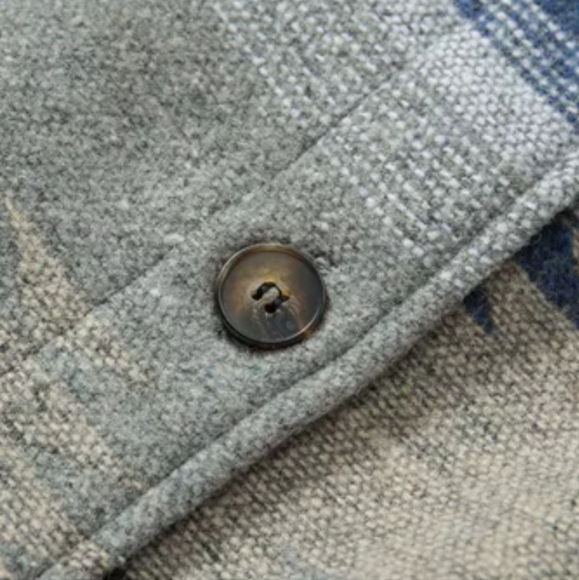 New blue distressed Aztec print shacket - Picture 8 of 16